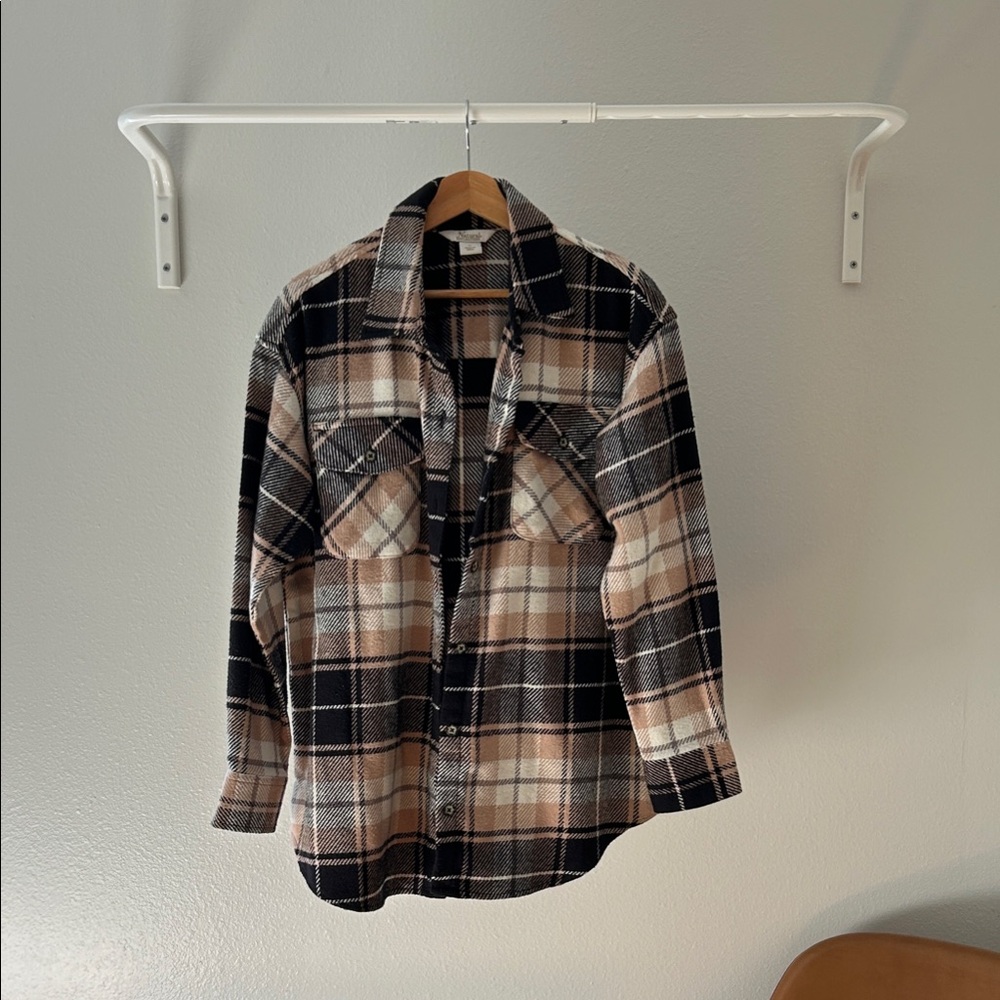 Flannel Button-Down Long-Sleeve Shirt